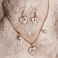 Heart Earring and Pearl Necklace set